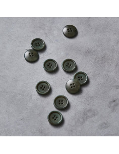 Bouton corozo bord arrondi - Vert mousse