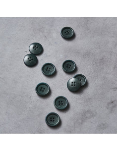Bouton corozo bord arrondi - Vert profond