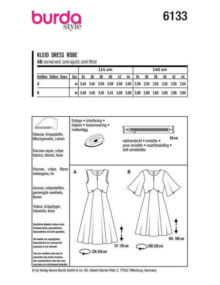 Patron de robe - Burda 6133