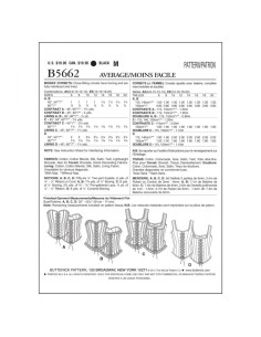 Patron de corsets - Butterick B5662 34-36-38-40-42 (A5) 2