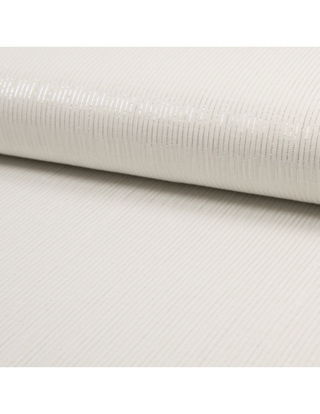 Tissu double gaze de coton lurex - Écru
