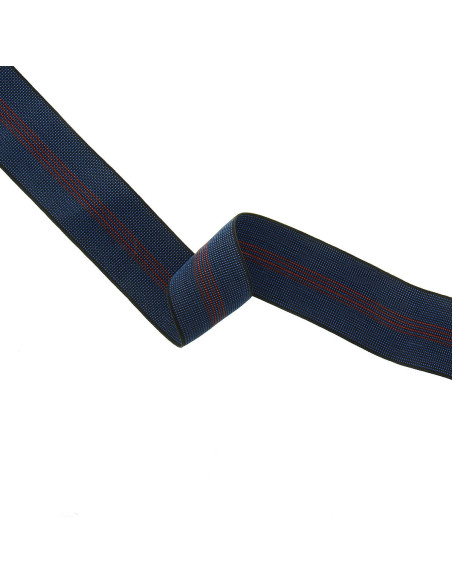 Sangle élastique de tapissier 70 mm bleu et rouge
