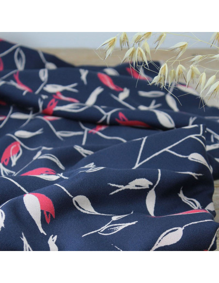 Tissu crêpe de viscose Avena bleu atlantique - Églantine & Zoé