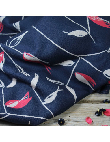 Tissu crêpe de viscose Avena bleu atlantique - Églantine & Zoé