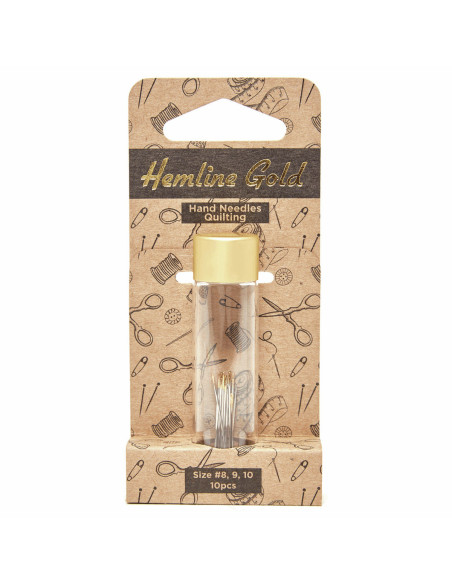 Tube en verre de 10 aiguilles à coudre quilting premium