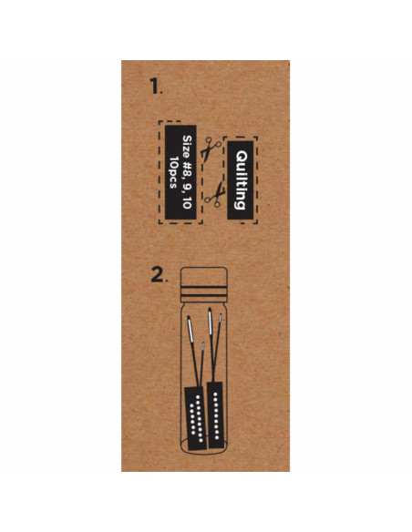 Tube en verre de 10 aiguilles à coudre quilting premium