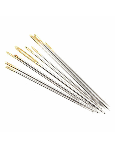 Tube en verre de 10 aiguilles à coudre et à broder assorties premium