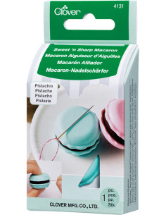 Macaron aiguiseur d´aiguilles et porte aiguille - Pistache 2