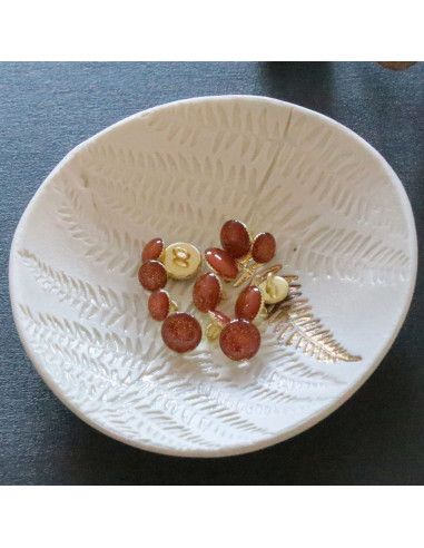 Bouton de bottine pailleté or - Caramel