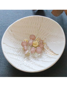 Bouton de bottine pailleté or - Rose pâle 2