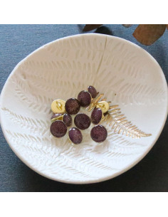 Bouton de bottine pailleté or - Violet 2