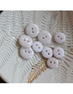 Bouton glitter 2 trous - Blanc cassé