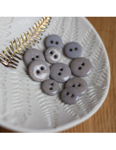 Bouton glitter 2 trous - Gris