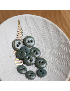Bouton glitter 2 trous - Verveine