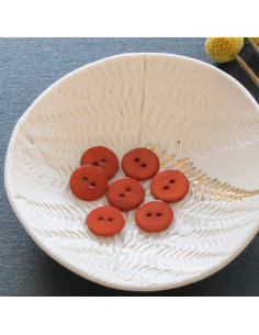 Bouton nacre plat 2 trous - Caramel