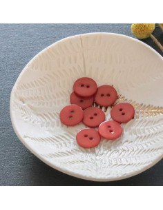 Bouton nacre plat 2 trous - Terracotta