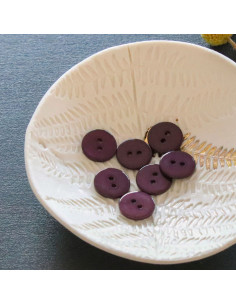 Bouton nacre plat 2 trous - Violet