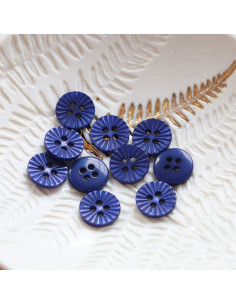 Bouton pâquerette 4 trous - Bleu marine