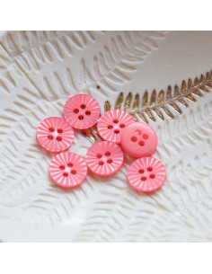 Bouton pâquerette 4 trous - Corail