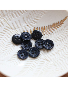 Bouton pâquerette 4 trous - Noir