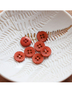 Bouton pâquerette 4 trous - Terracotta