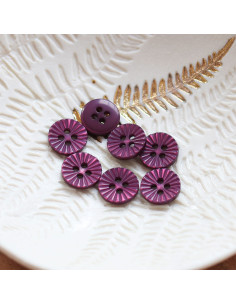 Bouton pâquerette 4 trous - Violet