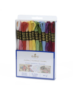 Pack de 24 échevettes fils à broder moulinés DMC - Floral 2