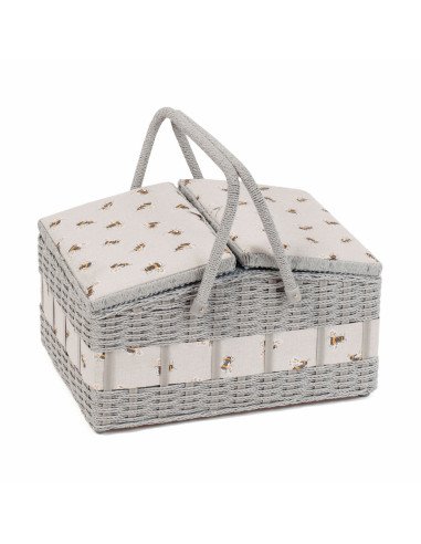 Boite à couture et panier en osier - Abeille