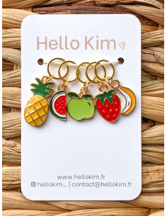 Lot de 5 anneaux marqueurs de maille - Fruité