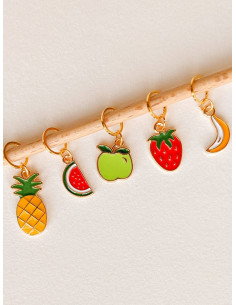 Lot de 5 anneaux marqueurs de maille - Fruité 2