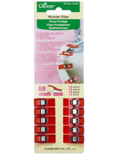 Lot 10 pinces Prodige Clover - Rouge