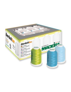 Boite de 12 cônes pour surjeteuse Overlockbox Madeira - Apple & Blue