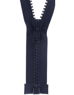 Fermeture éclair séparable synthétique grosse maille - Bleu marine