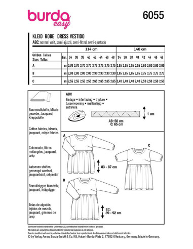 Patron de robe - Burda 6055