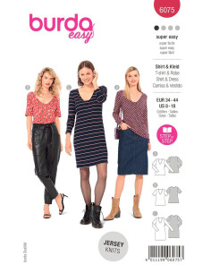 Patron de T-shirt et robe - Burda 6075