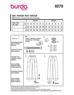 Patron de pantalon - Burda 6079 2