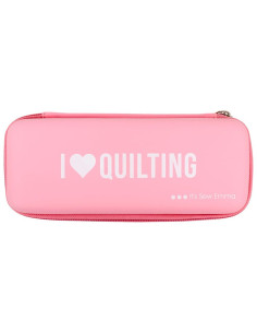 Trousse de rangement pour cutter rotatif rose - I love quilting