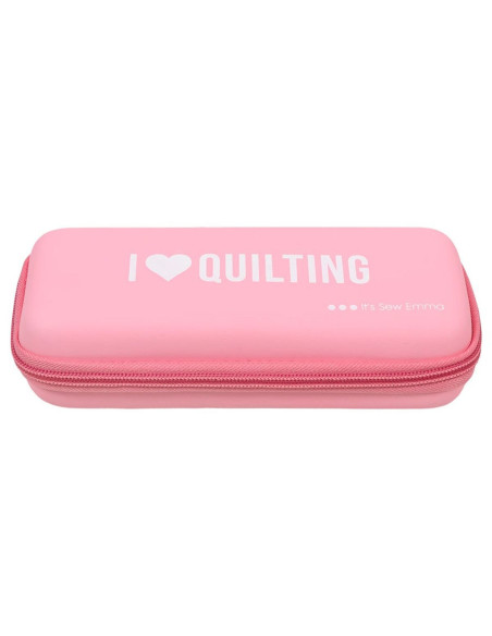 Trousse de rangement pour cutter rotatif rose - I love quilting