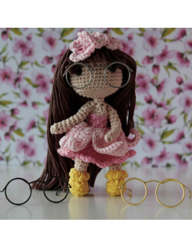 Lot de 5 paires de lunettes pour amigurumi 50 mm - Argent