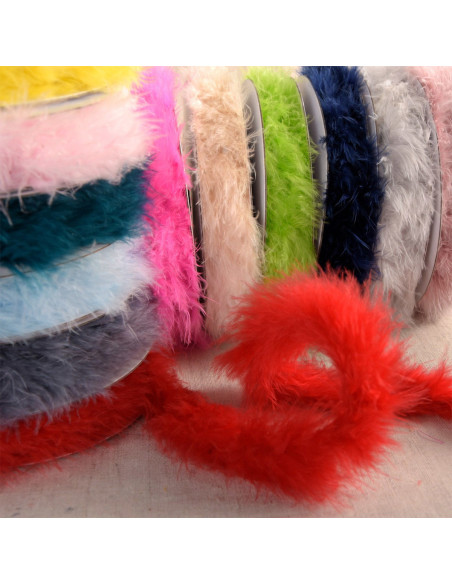 Plumes marabout - Rouleau de 5 m - Bleu marine