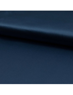 Tissu satin extensible - Bleu denim