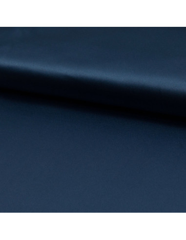 Tissu satin extensible - Bleu denim