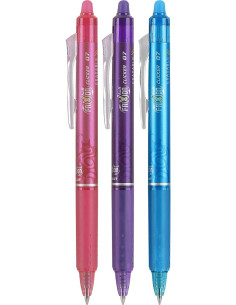 Set de 3 stylos roller Pilot FriXion Ball Clicker - Fuchsia, violet et turquoise 2