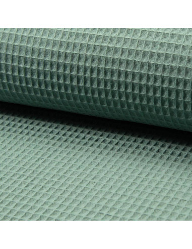 Tissu torchon nid d´abeille - Vert de gris foncé