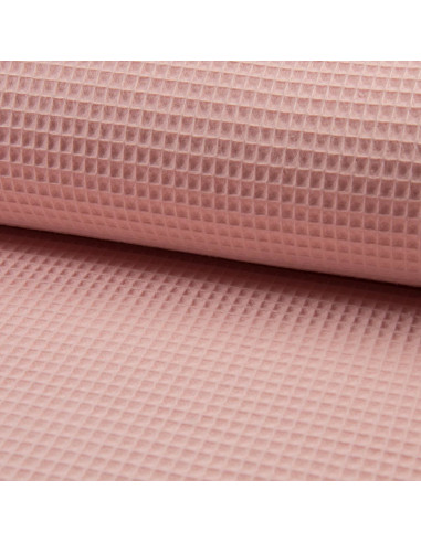 Tissu torchon nid d´abeille - Rose poudré