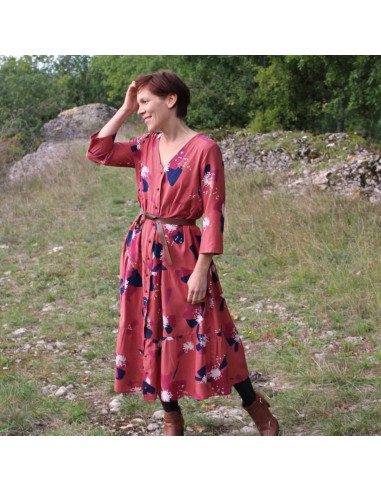 Tissu popeline de viscose Anémona terracotta - Églantine & Zoé
