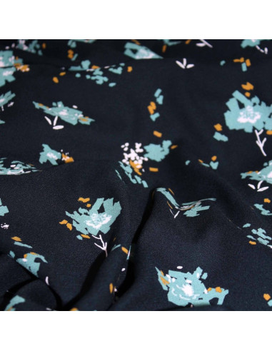 Tissu crêpe de viscose Ocella noir réglisse - Églantine & Zoé