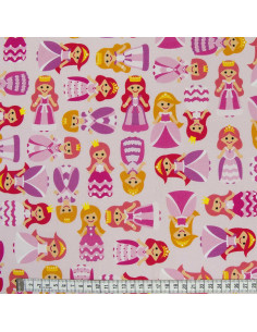 Tissu coton premium - Princesses roses 2