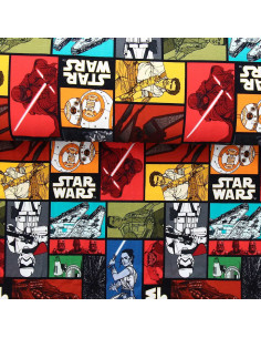 Tissu jersey Star wars - Personnages colorés
