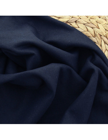 Tissu drap de laine pour manteau - Bleu marine